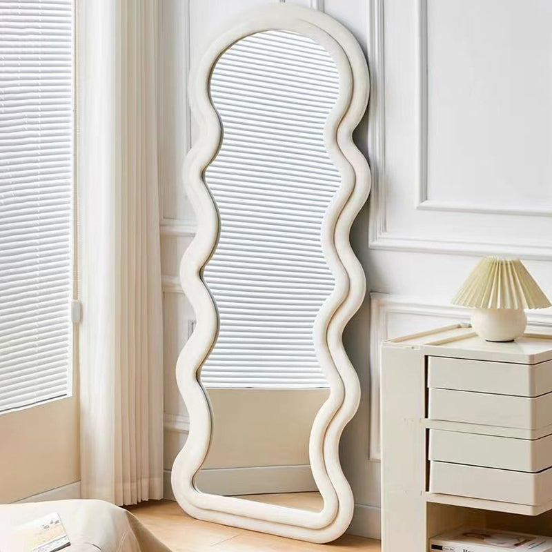 Wave-Shaped Floor Mirror