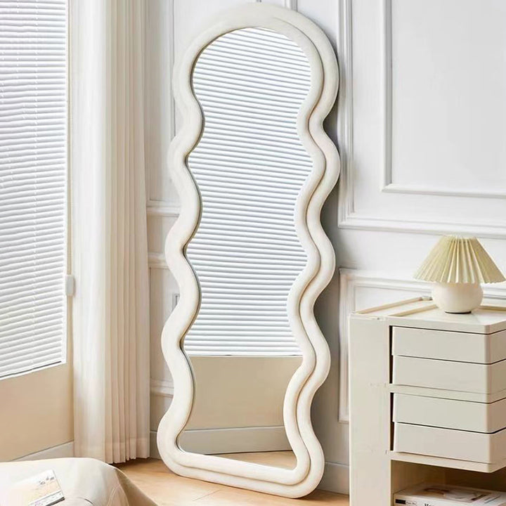 Wave-Shaped Floor Mirror