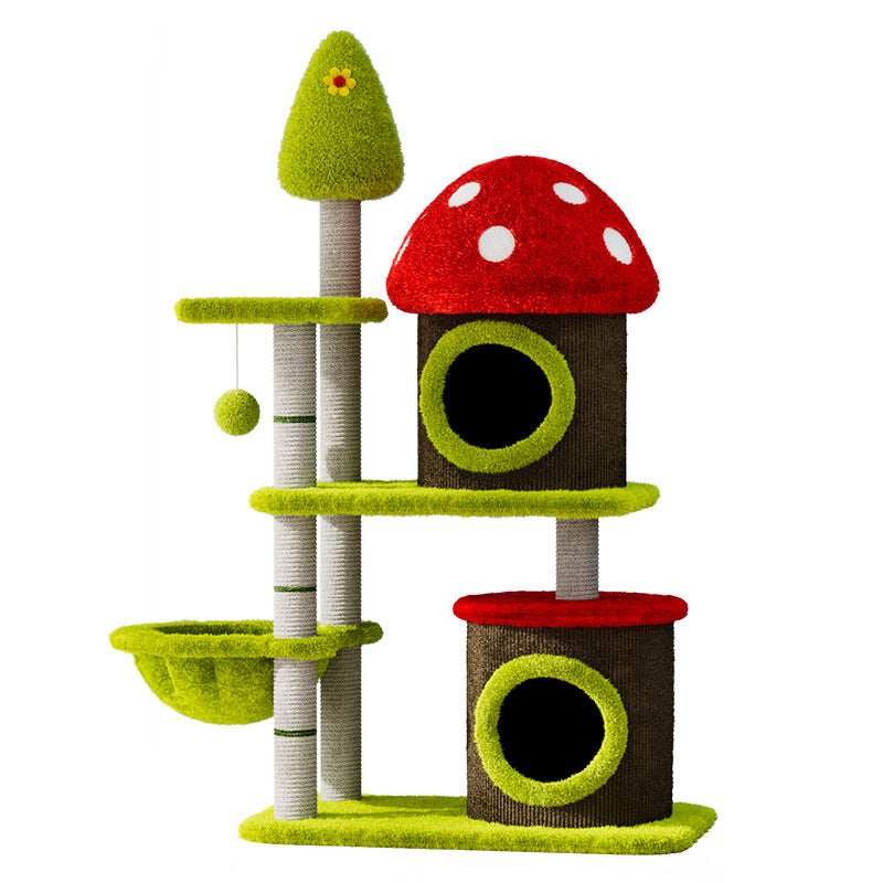 Mushroom Grove Cat Tree with 3 Condos