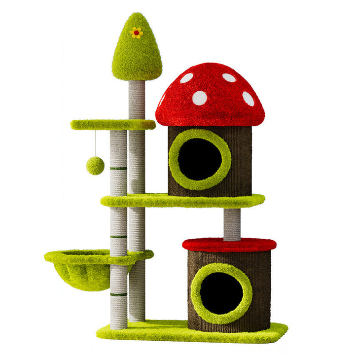 Mushroom Grove Cat Tree with 3 Condos