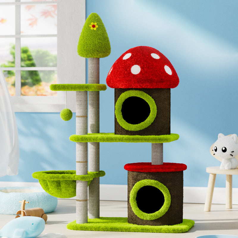 Mushroom Grove Cat Tree with 3 Condos