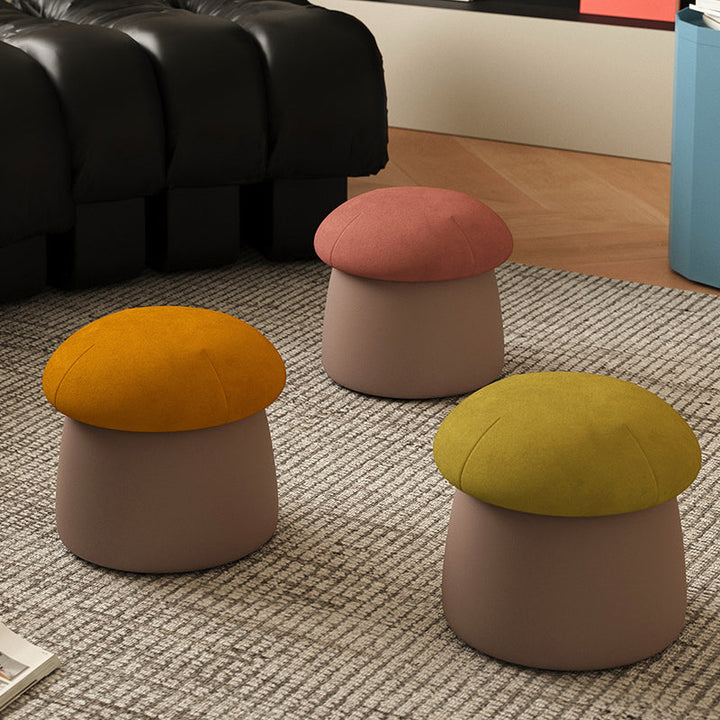 Mushroom Velvet Low Stool
