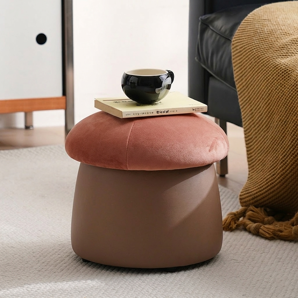 Mushroom Velvet Stool