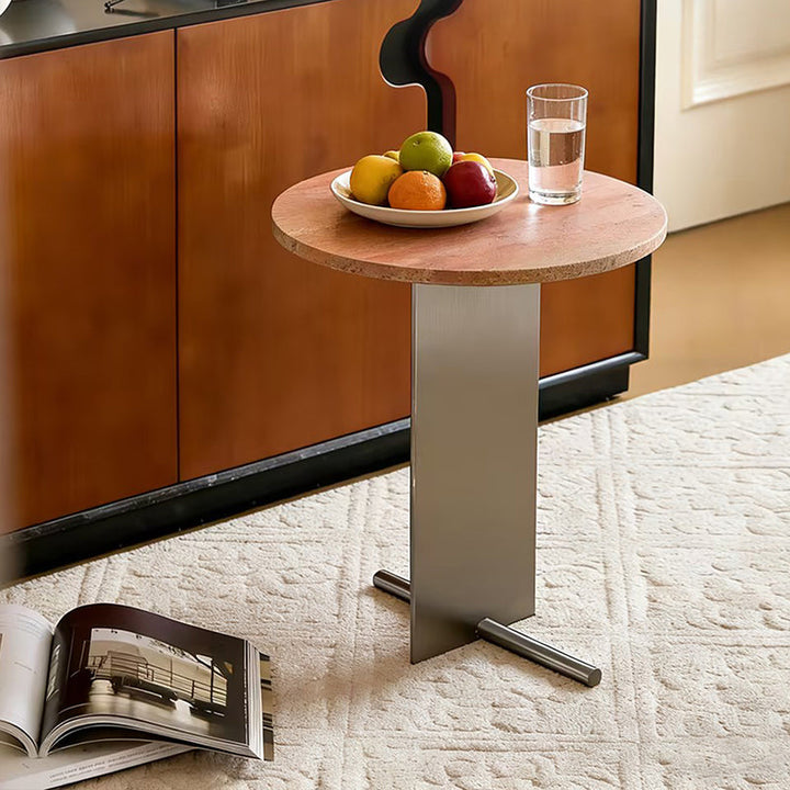 Terra Travertine Side Table