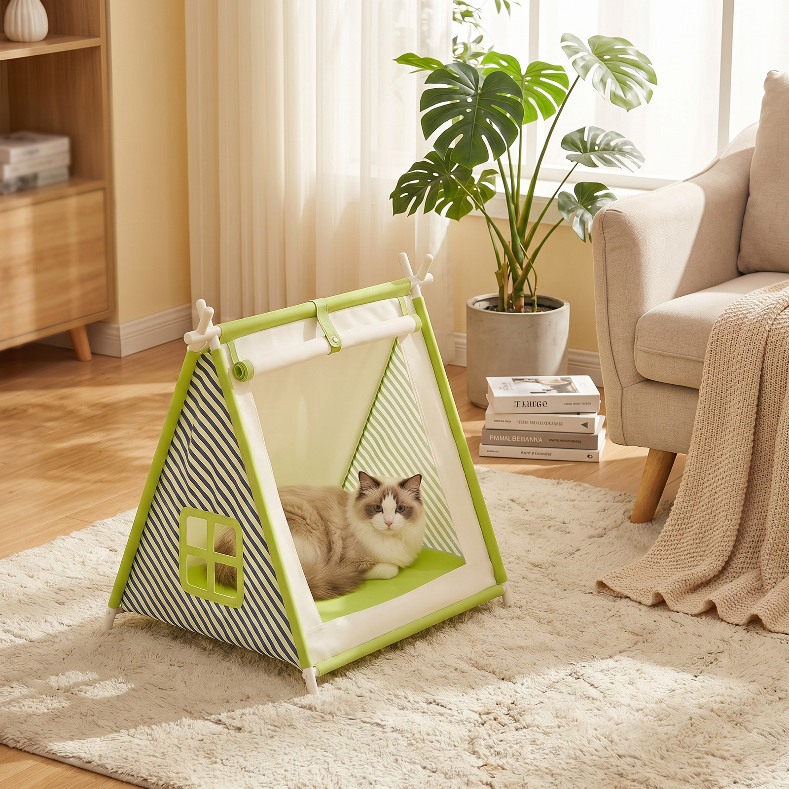 Triangular Tent Cat Bed - lifestyle