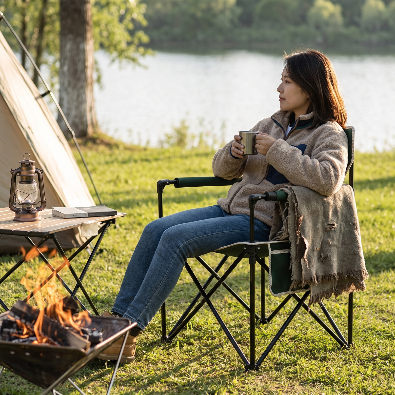 Iron Foldable Camping Chair - lifestyle