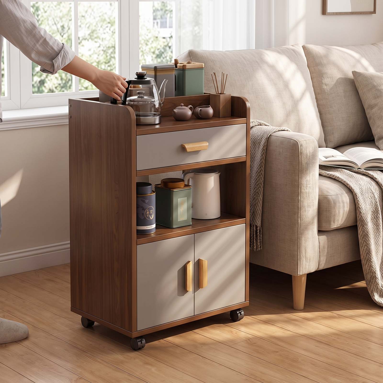 Movable 4-Tier Sideboard - lifestyle