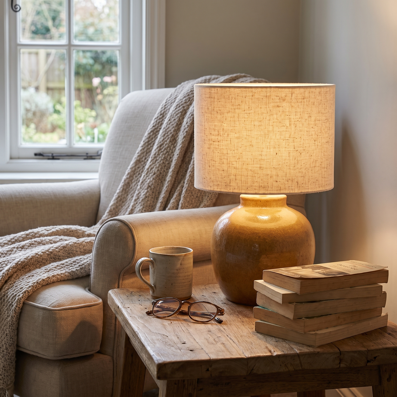 Ceramic Bedside Table Lamp - lifestyle