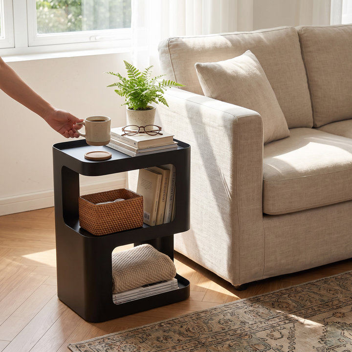 Iron Floor Storage Shelf - lifestyle