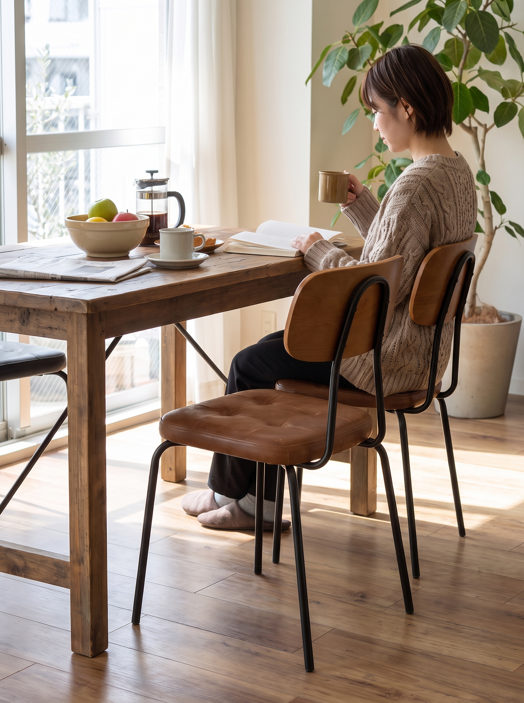 Contour Leather Dining Chair lifestyle image 1
