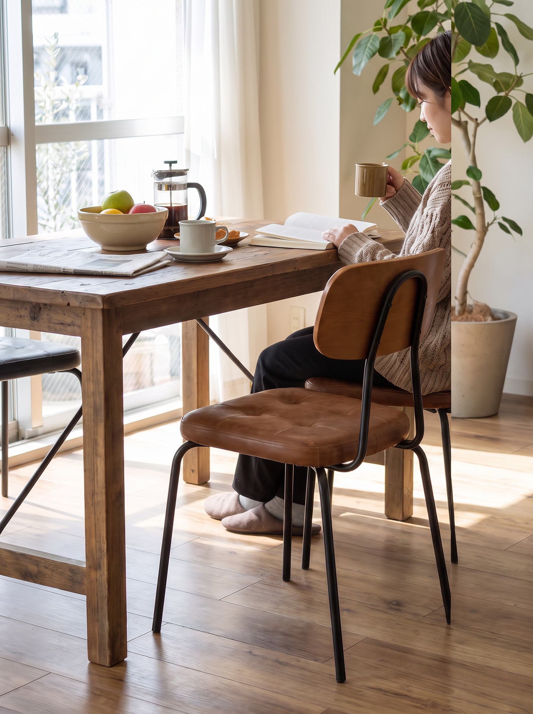 Contour Leather Dining Chair lifestyle image 2