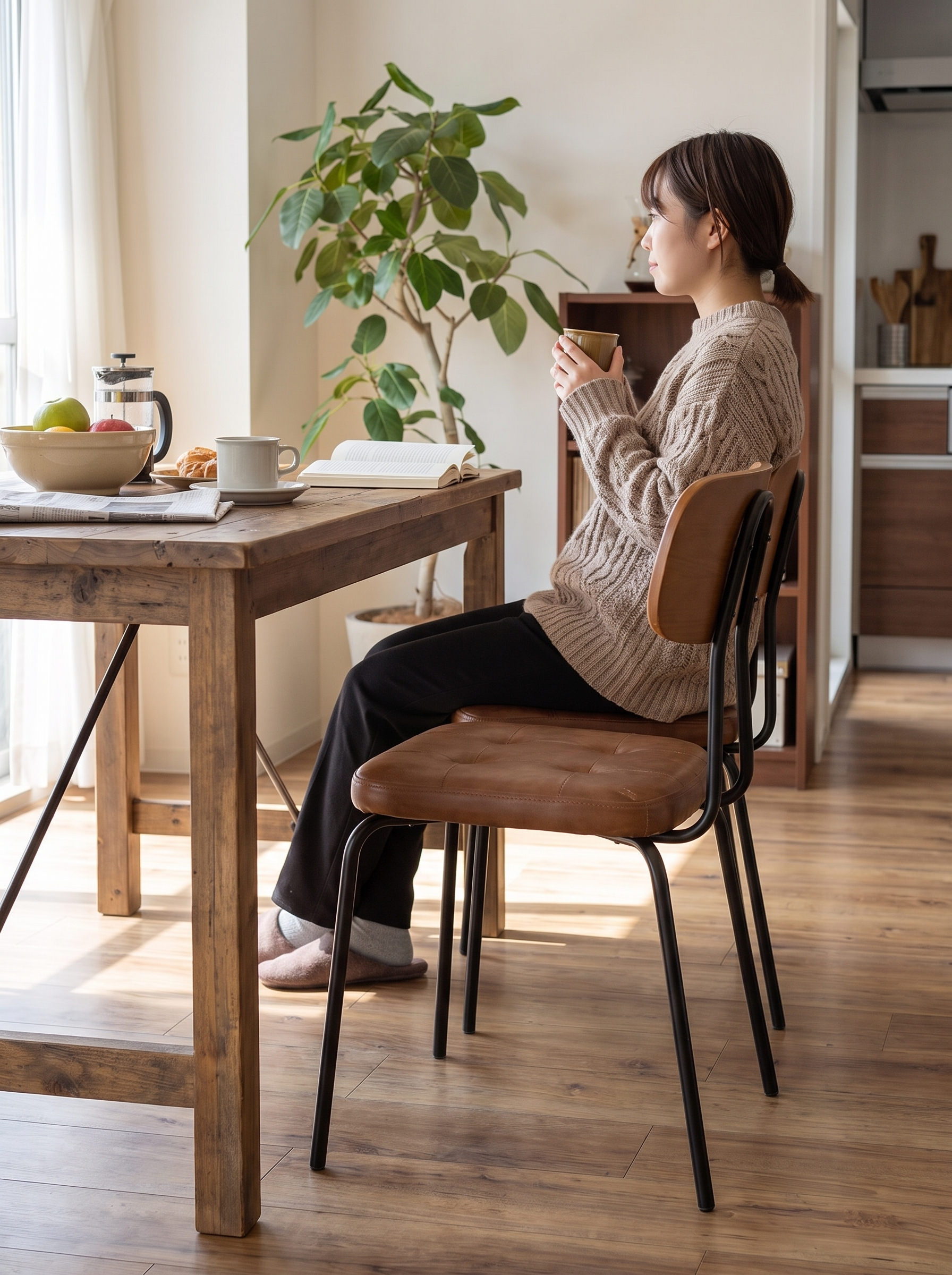 Contour Leather Dining Chair lifestyle image 3