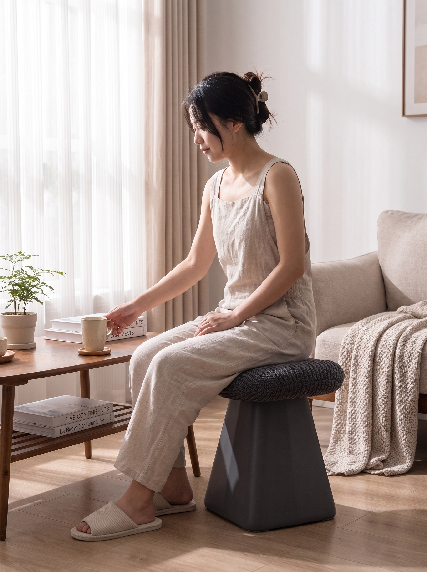 Pirouette Swivel Vanity Stool lifestyle image 1