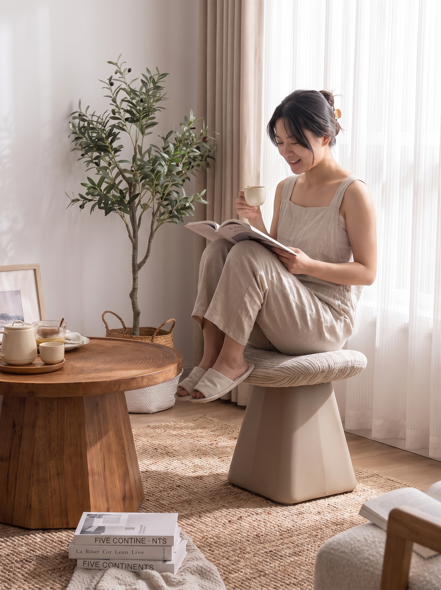 Pirouette Swivel Vanity Stool lifestyle image 2