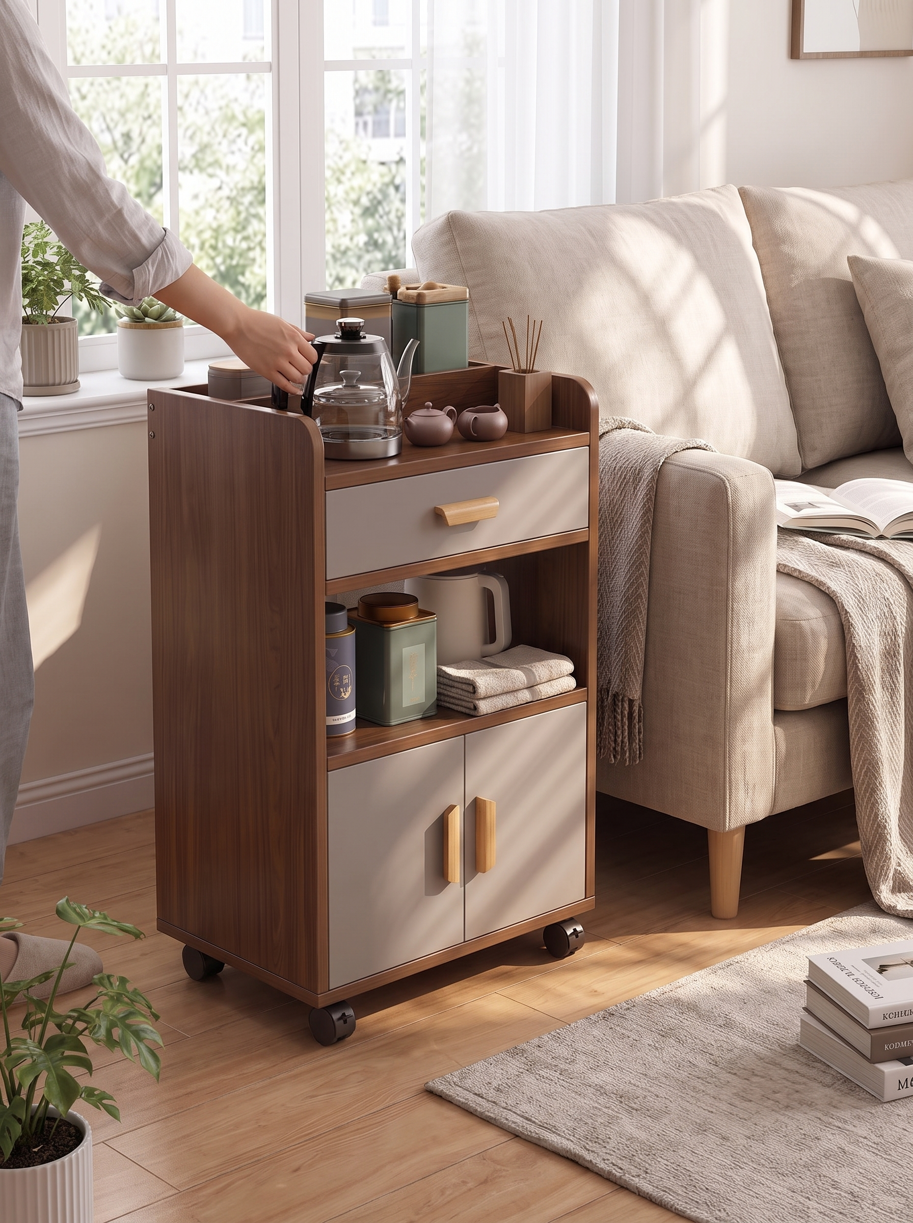 Rolling 4-Tier Sideboard lifestyle image 3