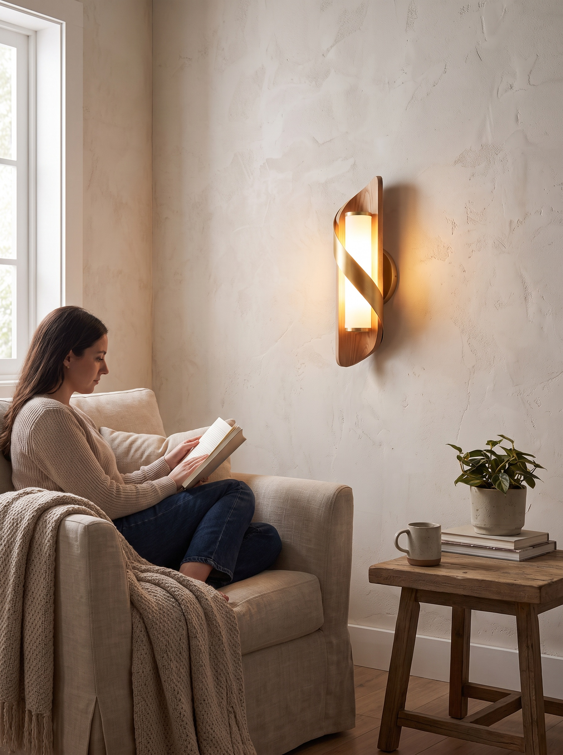 Arcwood Curved Wall Sconce lifestyle image 2