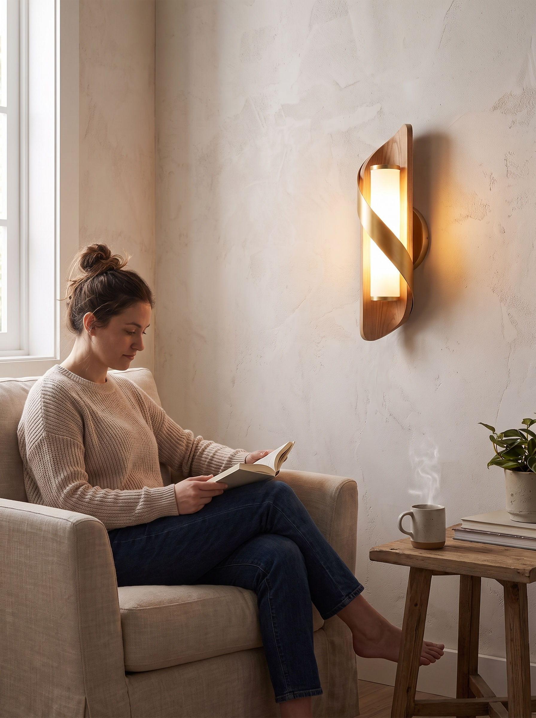 Arcwood Curved Wall Sconce lifestyle image 1
