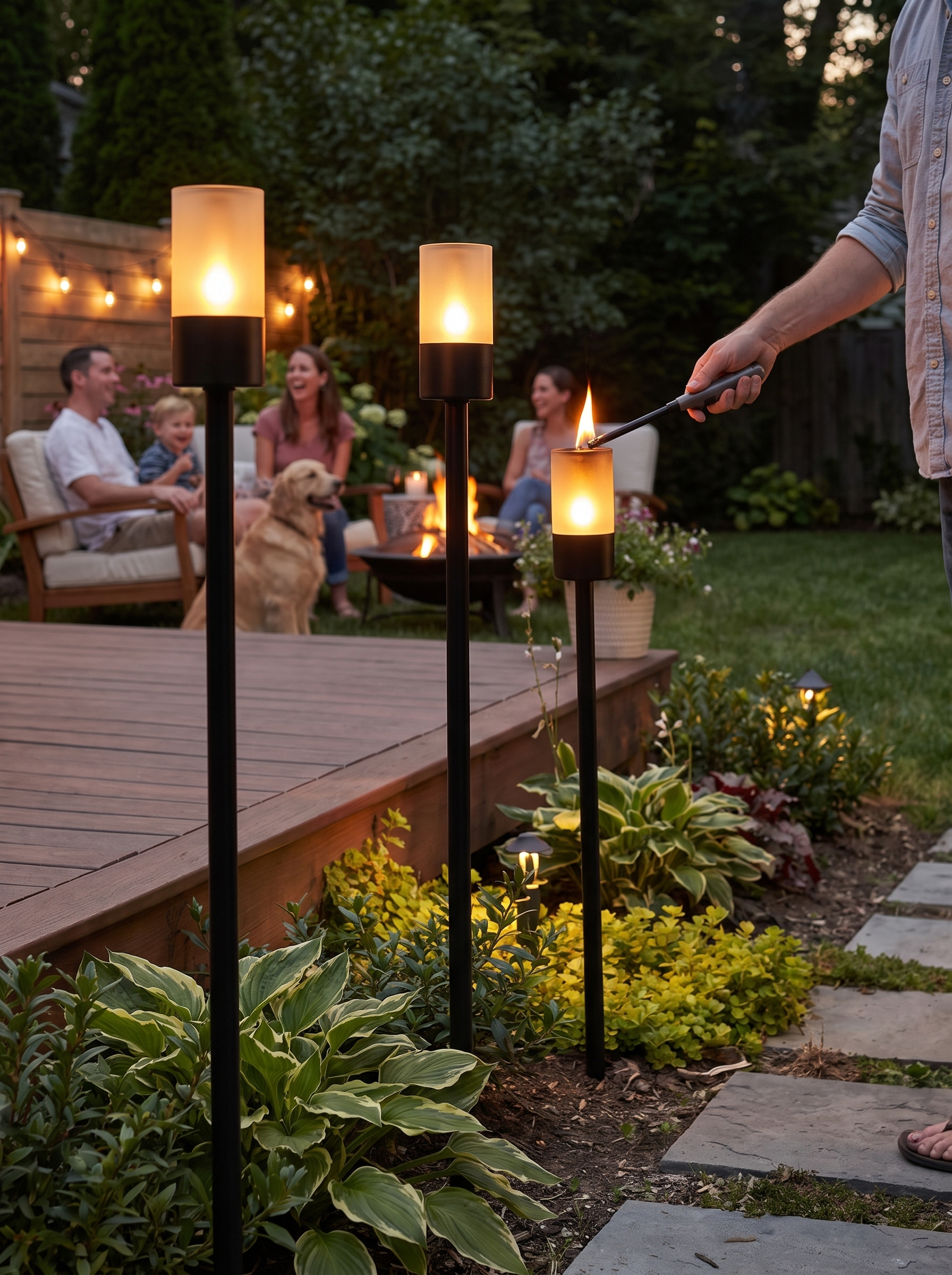 Solar Pathway Lights, 3-Pack lifestyle image 3