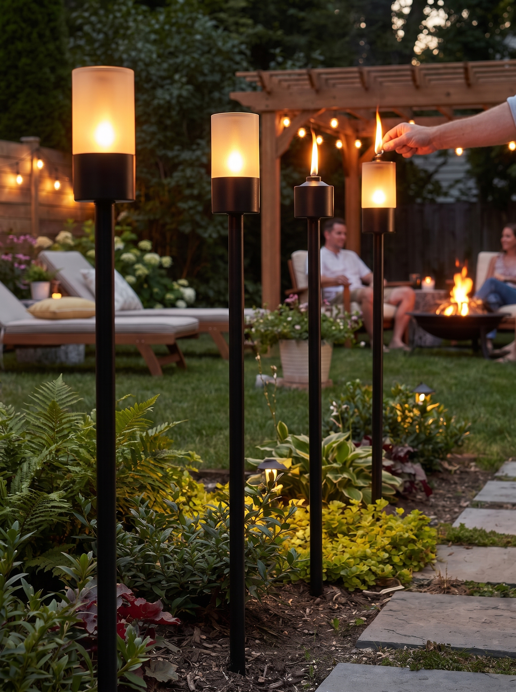 Solar Pathway Lights, 3-Pack lifestyle image 1
